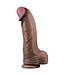 Rimba LoveToy - Dubbellaagse siliconen dildo XXL 33 cm (Ø7,6 cm) - Bruin
