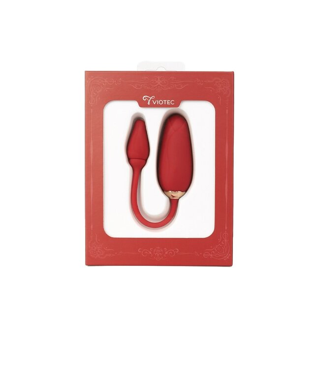 Rimba Viotec - Flora - Draagbare Vibrator met Appbediening - Goud & Wijnrood