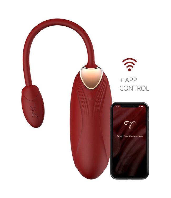 Rimba Viotec - Oliver Pro - Draagbare Vibrator met Appbediening - Goud & Wijnrood