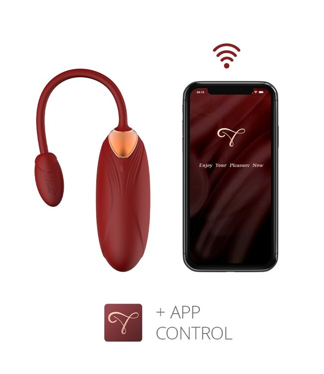 Rimba Viotec - Oliver Pro - Draagbare Vibrator met Appbediening - Goud & Wijnrood