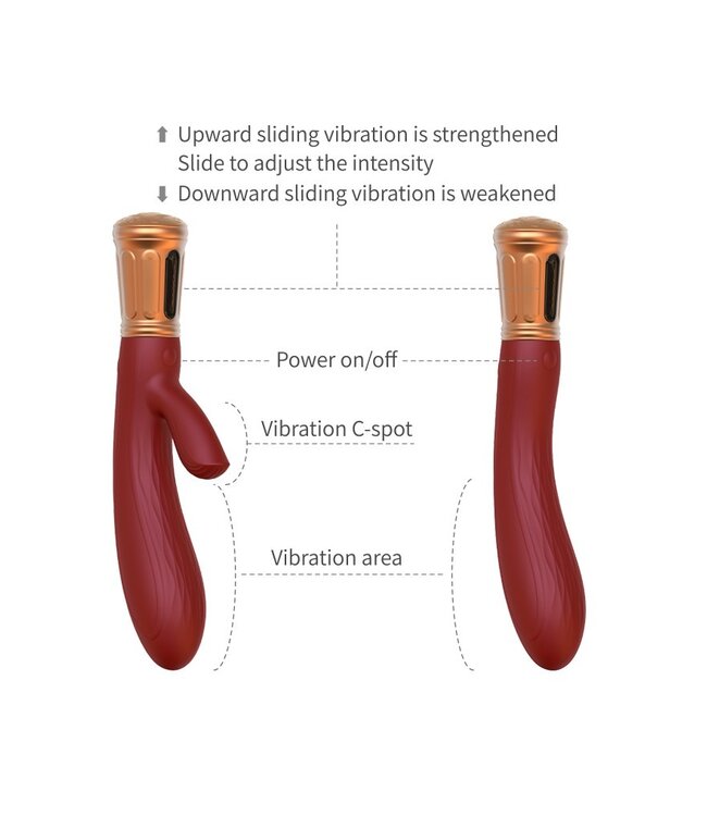 Rimba Viotec - Mina - Rabbit Vibrator - Goud & Wijnrood
