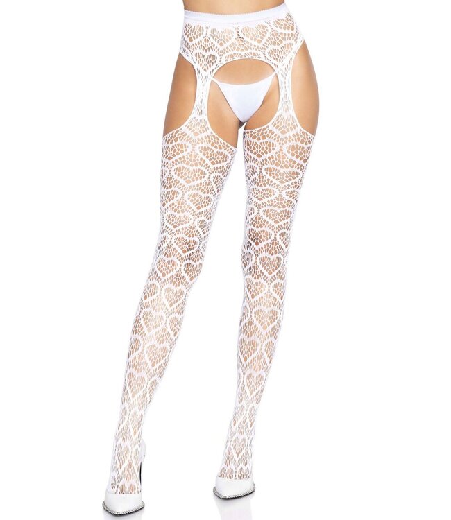 Leg Avenue Heart Net Suspender Hose