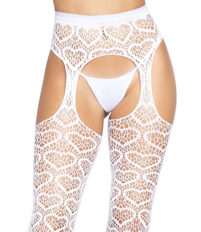 Leg Avenue Heart Net Suspender Hose