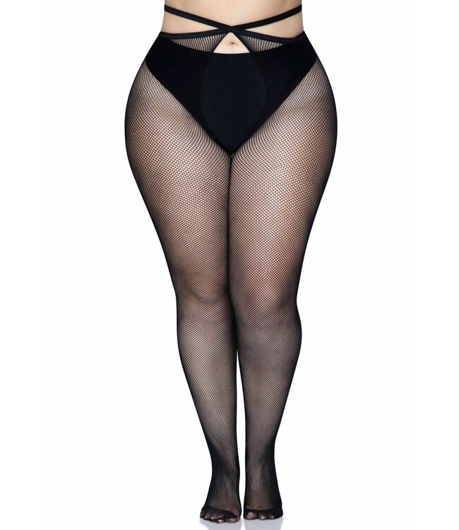 Leg Avenue Strappy crotchless tights +