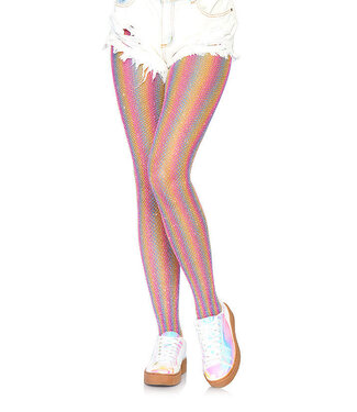 Leg Avenue Lurex rainbow fishnet tights