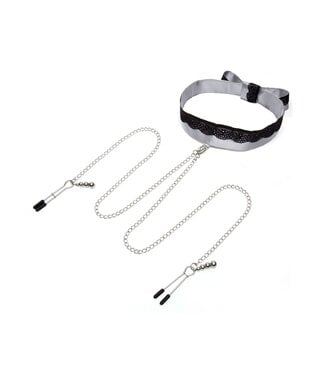 Fifty Shades of Grey Play Nice Satin & Lace Collar & Nipple Clamps