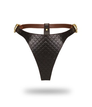 Rimba Liebe Seele - Leren String - Zwart, Bruin & Goud