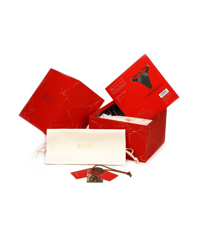 Rimba Liebe Seele - Leren String - Zwart, Bruin & Goud