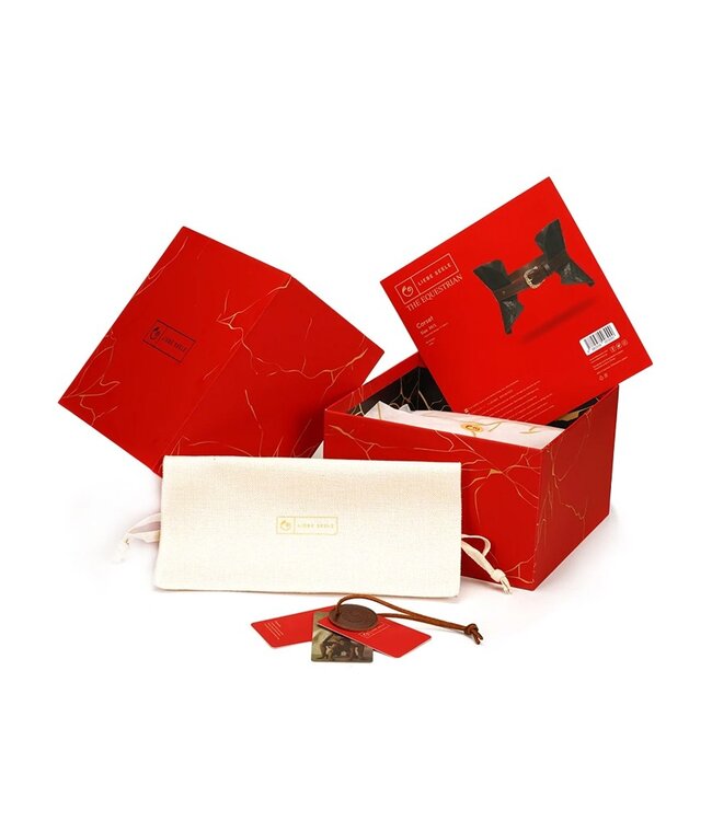 Rimba Liebe Seele - Leren Korset - Zwart, Bruin & Goud