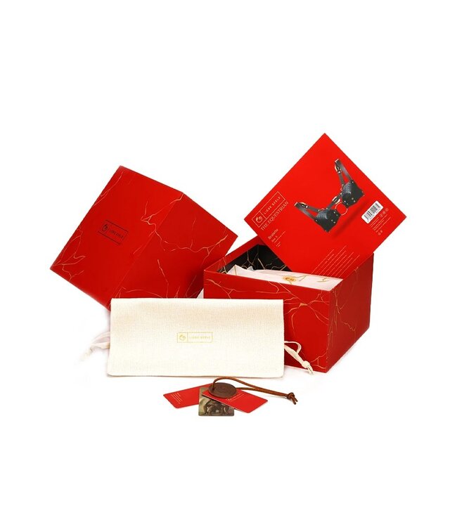 Rimba Liebe Seele - Leren Bralette - Zwart, Bruin & Goud