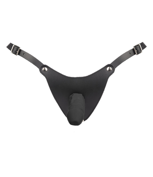 Rimba Rimba - Voorbind string met latex dildo (3,5 x 12 cm)