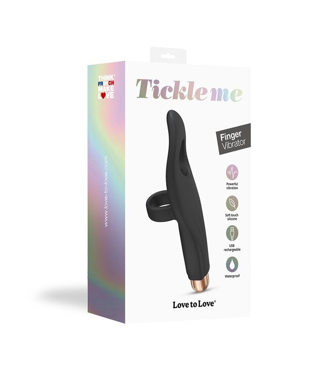 Rimba Love to Love - Vibrating Tickle Me - Vinger Vibrator - Zwart