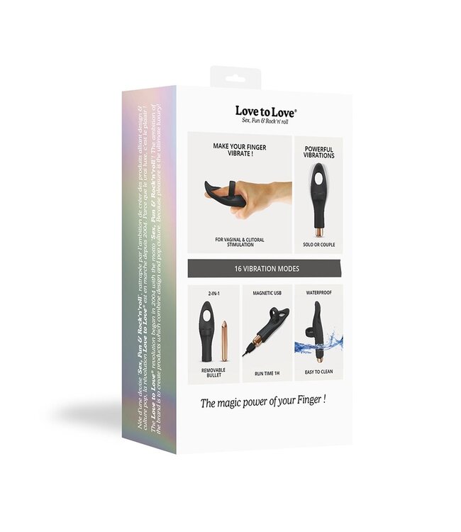 Rimba Love to Love - Vibrating Tickle Me - Vinger Vibrator - Zwart