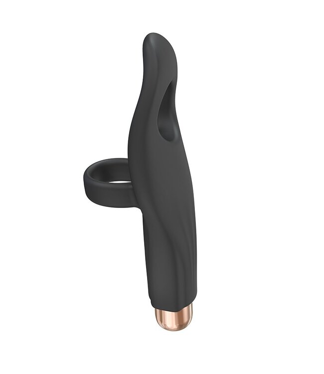 Rimba Love to Love - Vibrating Tickle Me - Vinger Vibrator - Zwart