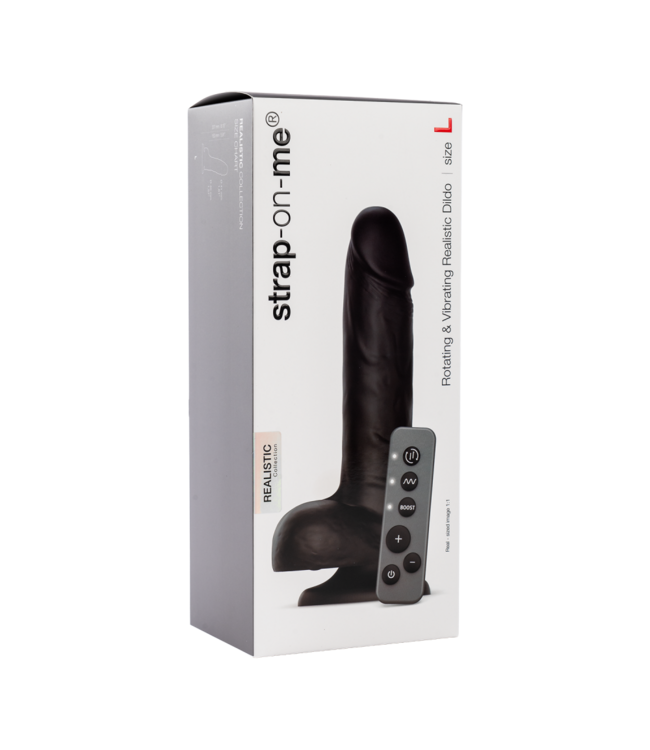 Rimba Strap-On-Me - Roterende & vibrerende realistische dildo - maat L - zwart