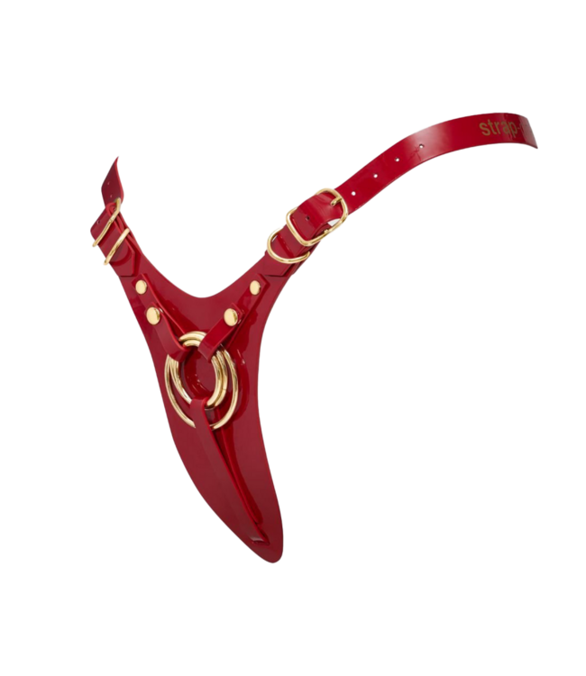 Rimba Strap-On-Me - Kunstleren Harnas Fabulous - One Size - Rood Glanzend
