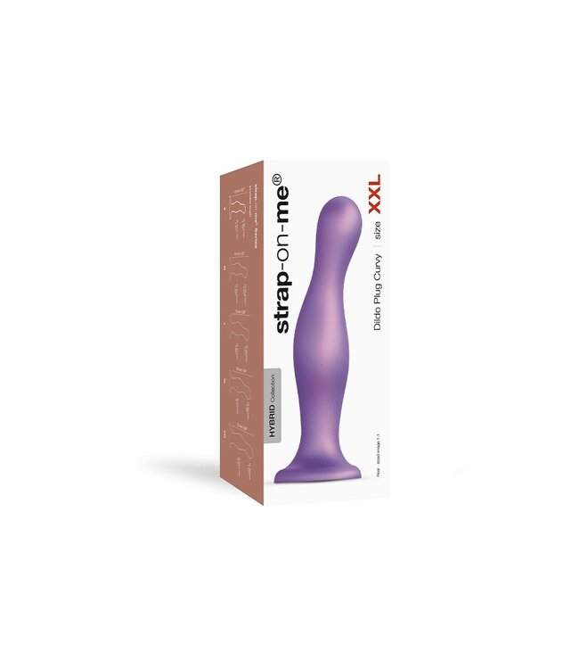 Rimba Strap-On-Me - Dildo Plug Curvy Maat XXL - Metallic Paars