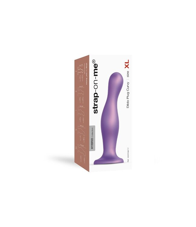 Rimba Strap-On-Me - Dildo Plug Curvy Maat XL - Metallic Paars
