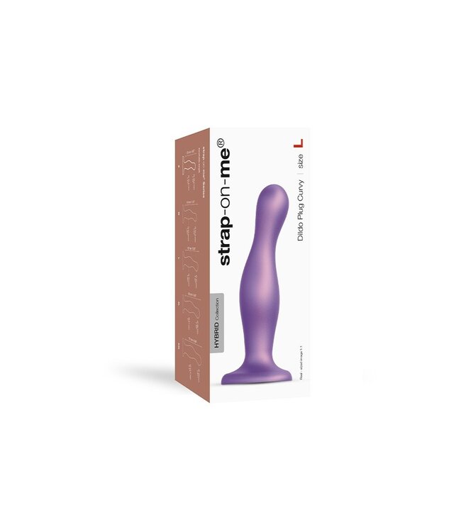 Rimba Strap-On-Me - Dildo Plug Curvy Maat L - Metallic Paars