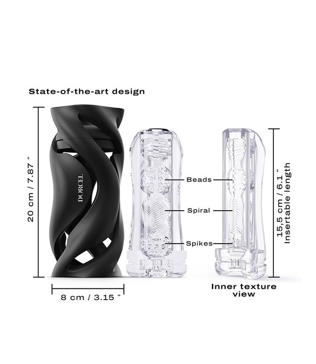 Rimba Dorcel - Deep Blow - Masturbator met Sleeve - Zwart