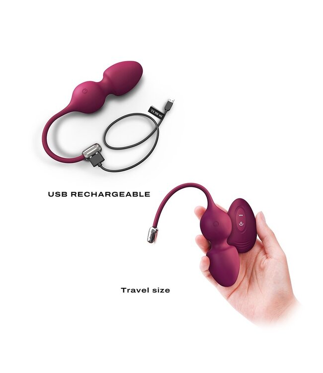 Rimba Dorcel - Love Balls - Vibrerende Kegel Balletjes met Afstandsbediening - Plum