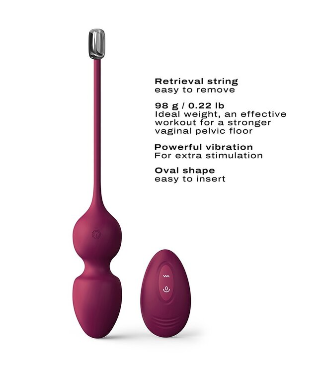 Rimba Dorcel - Love Balls - Vibrerende Kegel Balletjes met Afstandsbediening - Plum