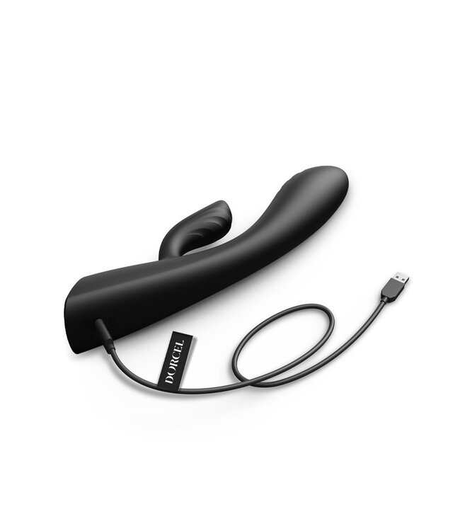 Rimba Dorcel - Flexi Rabbit - Verwarmde Rabbit Vibrator - Zwart