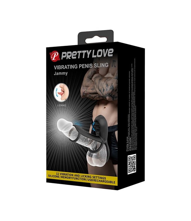 Rimba Pretty Love - Jammy - Cock Ring Vibrator met Clitoris Stimulator - Zwart