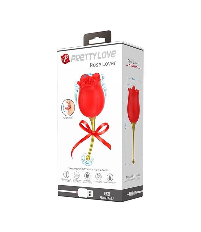 Rimba Pretty Love - Rose Lover - Clitorisvibrator met likstimulator - Goud & Rood