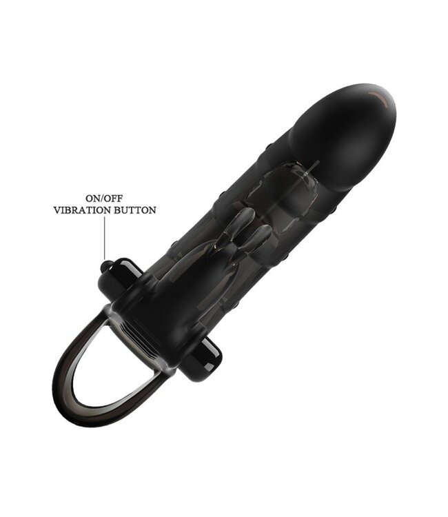 Rimba Pretty Love - Cuper - Penis Sleeve + Rabbit Vibrator - Zwart