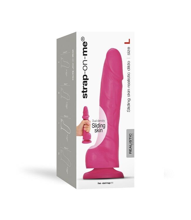 Rimba Strap-On-Me - Sliding Skin Realistic Dildo Maat L - Roze