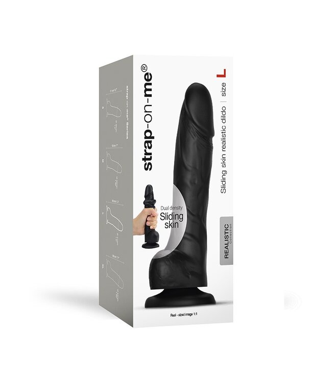 Rimba Strap-On-Me - Sliding Skin Realistische Dildo Maat L - Zwart