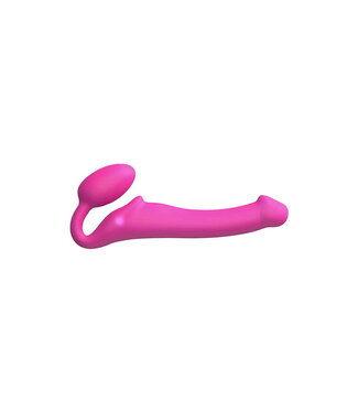 Rimba Strap-On-Me - Buigbare Strap-On Vibrator met Afstandsbediening Maat M - Fuchsia