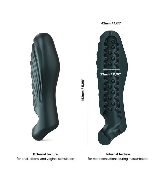 Rimba MANWAN - Ryzer - Penis Extender en Zachte Masturbatie Sleeve - Dennengrijs