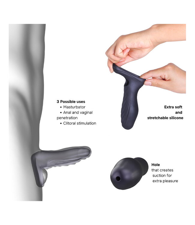 Rimba MANWAN - Ryzer - Penis Extender en Zachte Masturbatie Sleeve - Black Plum