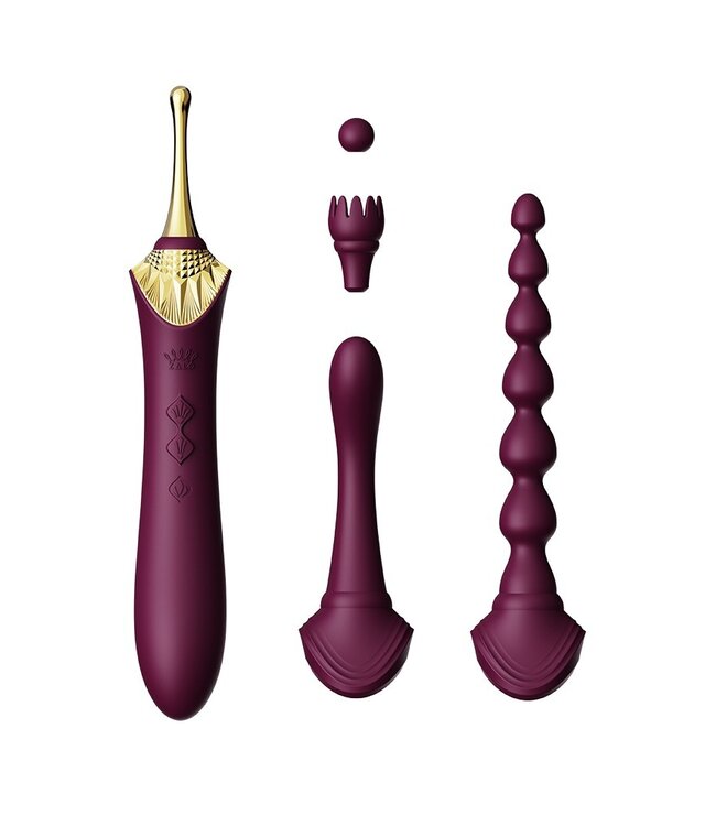 Rimba ZALO - Bess 2 - Verwarmende Clitoris Massager met 4 opzetstukken - Paars
