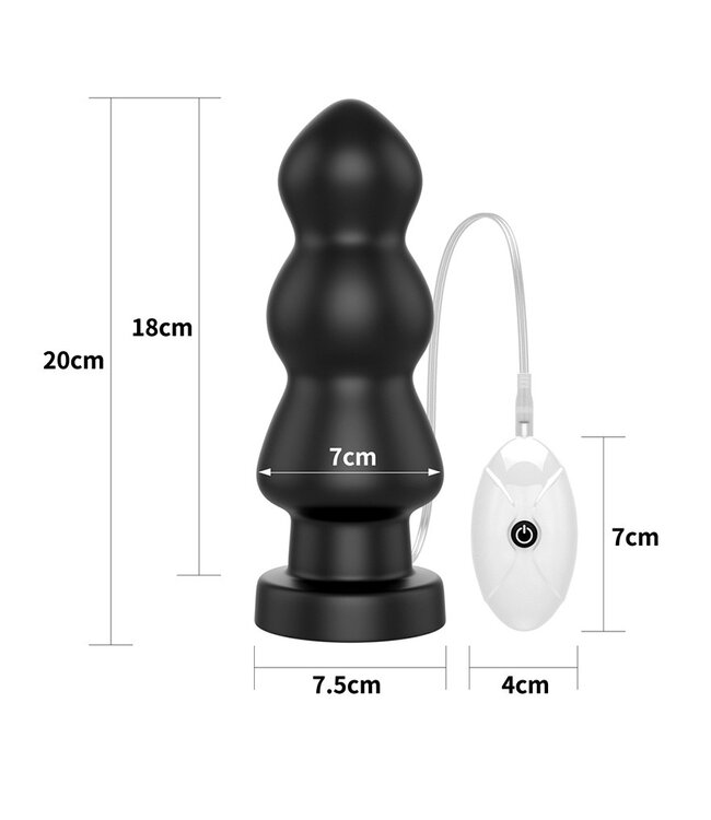 Rimba LoveToy - King Size Vibrating Anal Rigger 20 cm - Zwart