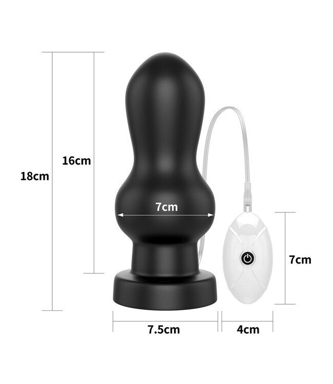 Rimba LoveToy - King Size Vibrating Anal Rammer 18 cm - Zwart