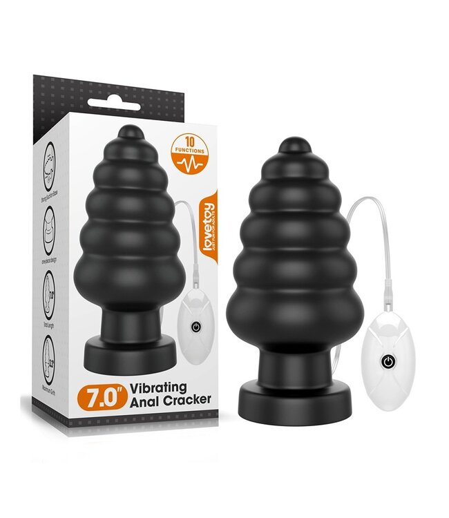 Rimba LoveToy - King Size Vibrating Anal Cracker 18 cm - Zwart