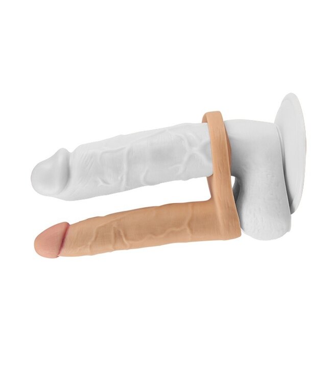 Rimba LoveToy - The Ultra Soft Double Vibrerende Dildo 16 cm - Nude