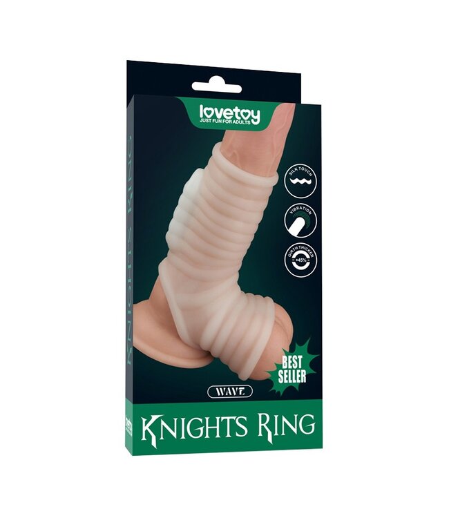Rimba LoveToy - Wave Knights Ring - Vibrerende Penis Sleeve - Wit