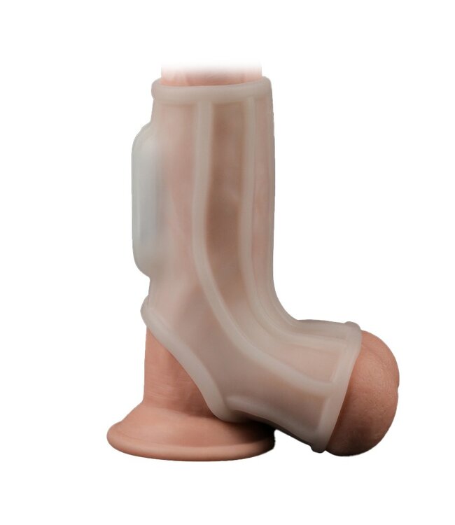 Rimba LoveToy - Ridge Knights Ring - Vibrerende Penis Sleeve - Wit