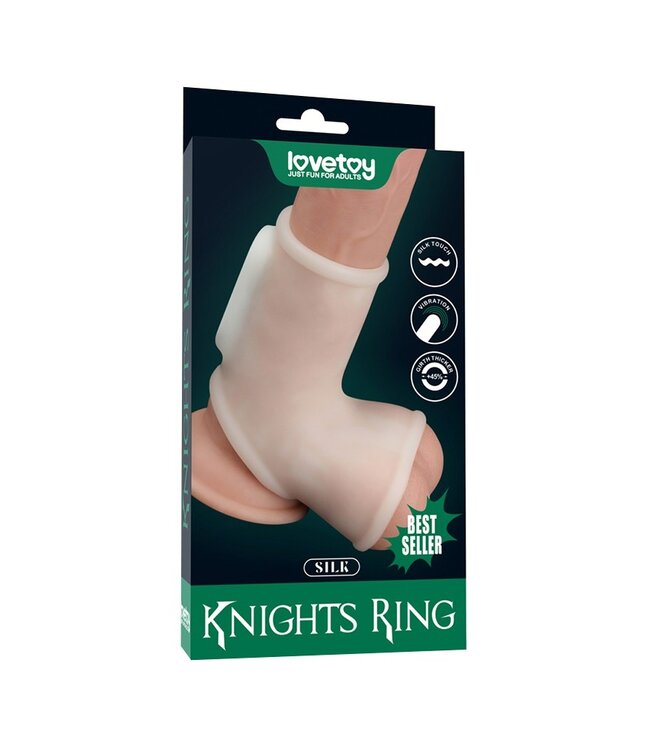 Rimba LoveToy - Silk Knights Ring - Vibrerende Penis Sleeve - Wit