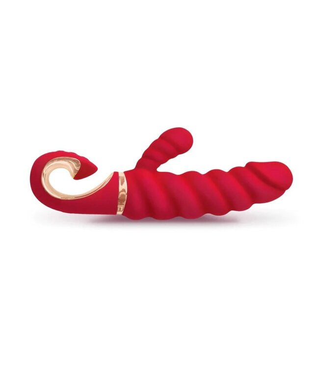 Rimba Gvibe - GCandy Mini - Geribbelde Rabbit Vibrator - Rood
