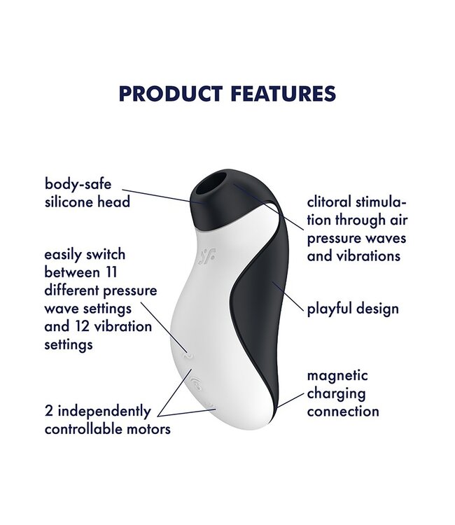 Rimba Satisfyer - Orca - Luchtdruk Vibrator - Zwart & Wit