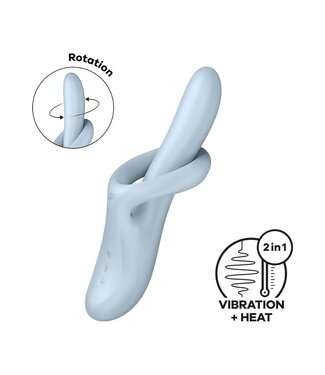 Rimba Satisfyer - Heat Flex 4 - Verwarmende Rabbit Vibrator - Blauw