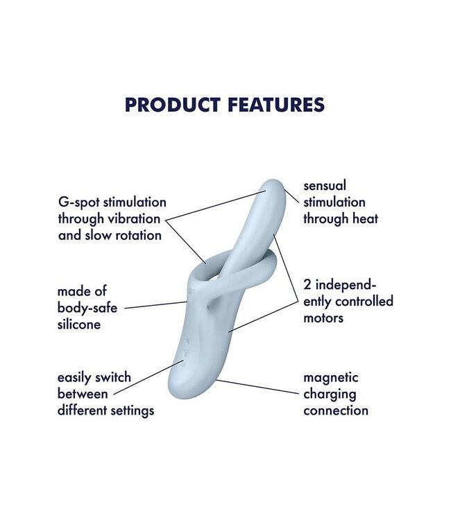 Rimba Satisfyer - Heat Flex 4 - Verwarmende Rabbit Vibrator - Blauw