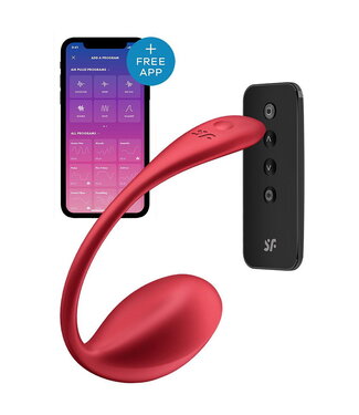 Rimba Satisfyer - Shiny Petal - Draagbare Vibrator (met app controle) - Rood