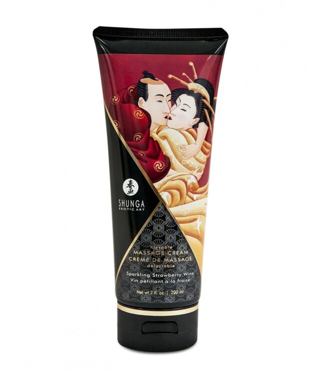 Rimba Shunga - Eetbare Massage Crème - Sparkling Strawberry Wine - 200 ml