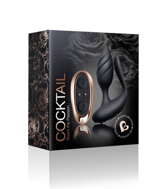 Rimba Rocks-Off - Cocktail - Koppel Vibrator met Afstandsbediening - Zwart